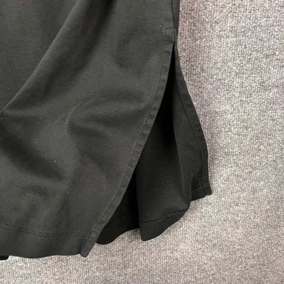 AYR Polo Dress Womens L Black Excellent Pima Cotton Short Sleeve Midi Side Slit - Picture 4 of 9